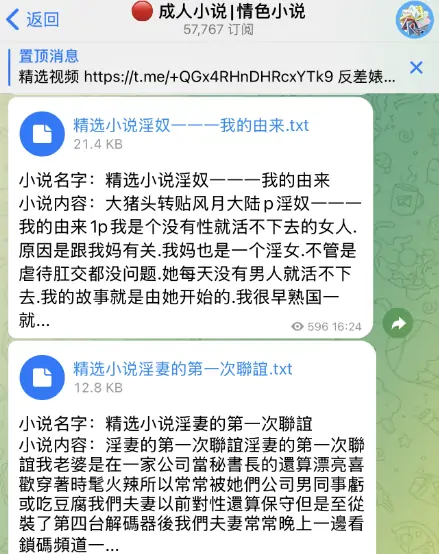 电报小说机器人，成人小说情色小说