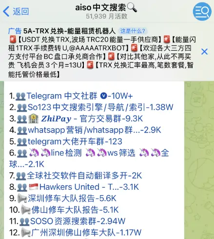 telegram搜索机器人，推荐几个电报搜索群频道！