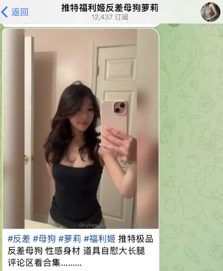 telegram福利群，推特福利姬反差母狗