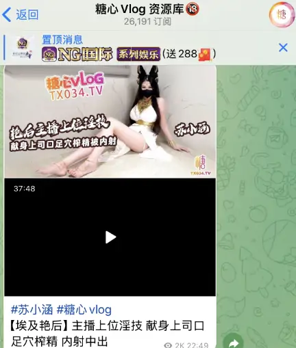 色情电报群，涩涩资源搬运工