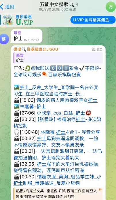 telegram搜索机器人，万能中文搜索